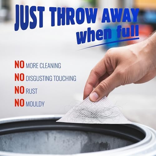 50 Pack Shower Hair Catcher Drain Cover Disposable Reusable