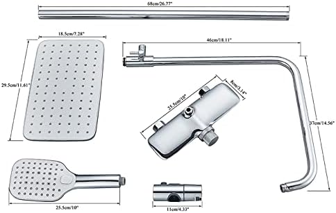 Rain Shower Head and Handheld Combo Set with 3 Modes