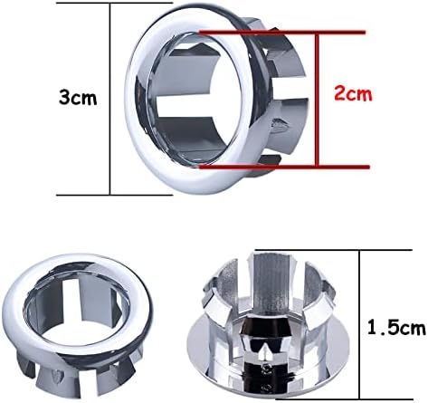 4 Pack Chrome Overflow Drain Cover for Sink Basins