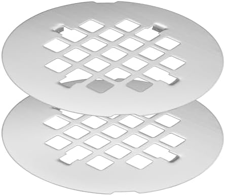 GYPNS Chrome Shower Drain Cover 4-14 Inch Round 2 Pack