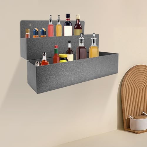 HOLMZCED 2 Tiers Wall Mounted Wine Rack