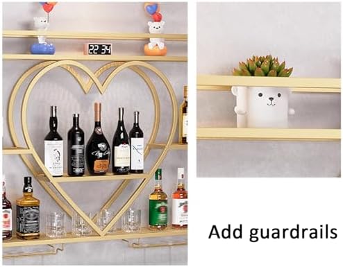 JKGHK 4-Layer Wall Mounted Wine Rack Black Industrial Style