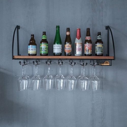 Industrial Style Wall Mounted Wine Rack Organizer