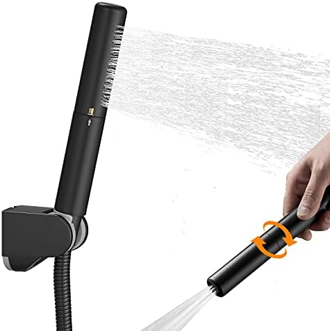 BESy Black Brass Handheld Shower Head 2 In 1 Set