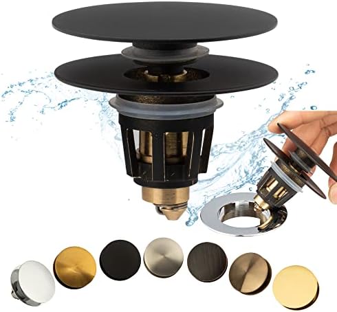 Artiwell Universal Sink Drain Stopper - Matt Black