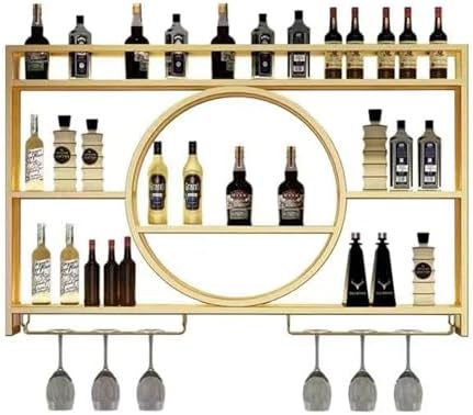 JKGHK Wall Mounted Glass Holder 3-Layer Wine Rack Gold 393in100cm