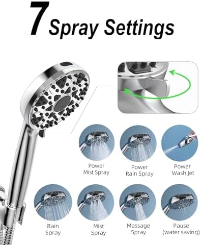 Diiwet 7 Settings Handheld Showerhead with Power Wash