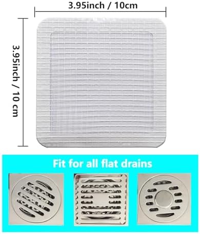 20 Pcs 4 Inch X 4 Inch Disposable Drain Hair Catcher Stickers