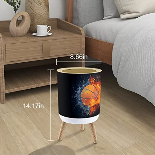 NBWEE Shabby Chic Trash Can with Lid 18 Gallon