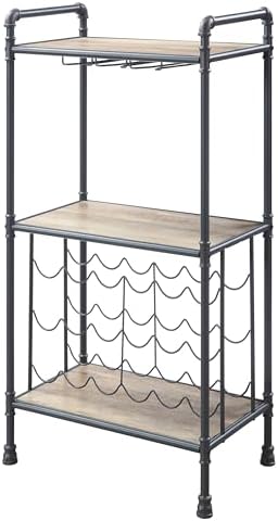 TREATLIFE Home Antique Oak Stemware Wine Rack 1