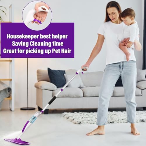 Panda Grip Wet Spray Mop with 14 oz Refill and 3 Microfiber Pads