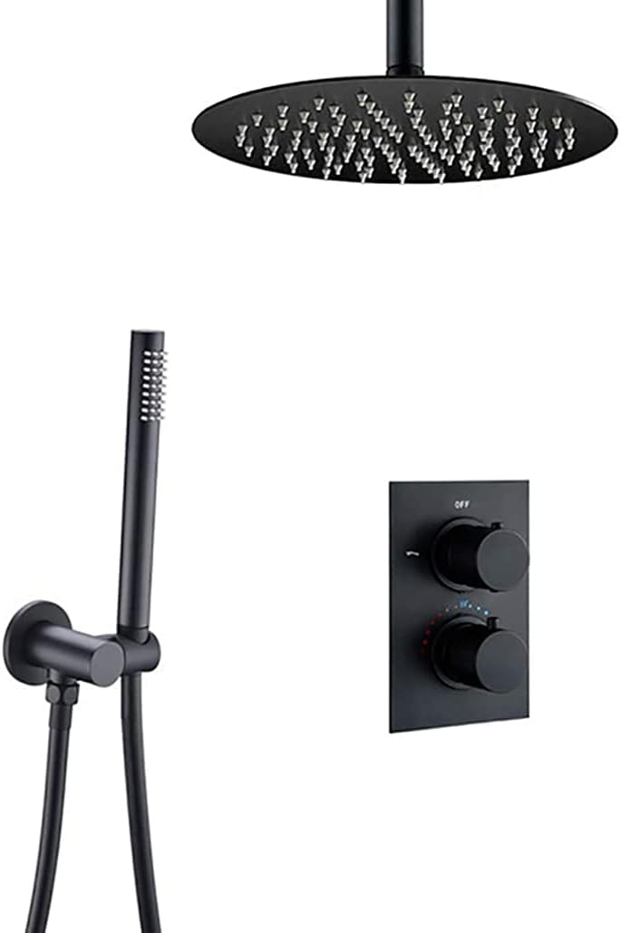 Luxury Shower Set with Thermostatic Valve and Rainfall Head