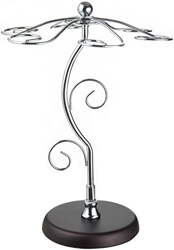 MyGift 6-Hook Wine Glass Holder with Scrollwork Design
