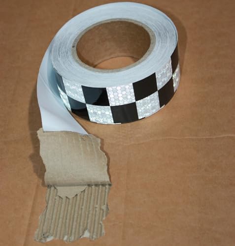 Black and White Reflective Tape Outdoor Waterproof 2 Inch x 68 Feet