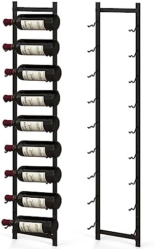 GOFLAME Wall Mounted Wine Rack for 9 Bottles