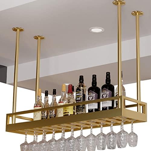 Ceiling Wine Rack - Durable Wrought Iron Wall Mounted Storage