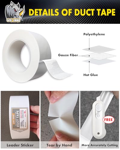 GRAY RHINO Heavy Duty Waterproof Duct Tape - 188in 105ft35yd