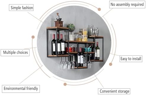 ERICAT Wall Mounted Wine Racks Black