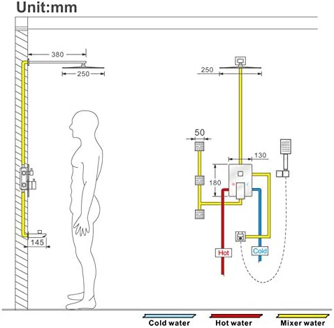 Black Rain Shower System with Body Jets and Handheld