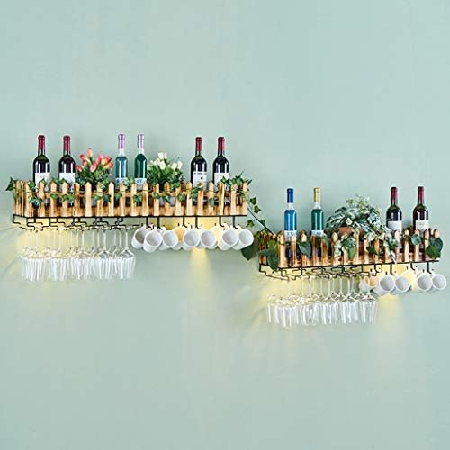 Retro Wall Mounted Wine Rack Industrial Metal and Wooden