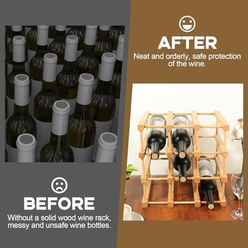 Wensdr 12-Bottle Stackable Wooden Wine Rack
