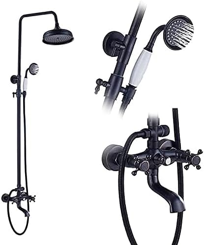 TECKI Dual Handle Bath Shower Trim System Black Brass