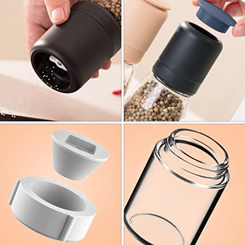 Alipis 304 Stainless Steel Glass Pepper Salt Shaker Set