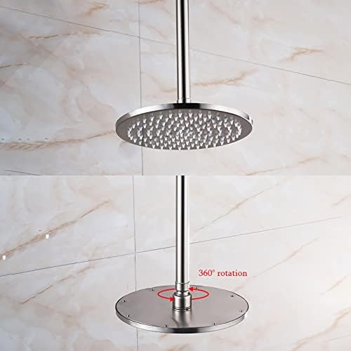 Shower Fixtures System with Rain Shower Head and 3-Setting Handheld
