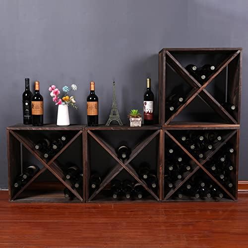 FDHUIJIA 48-Bottle Solid Wood Wine Rack