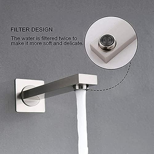 TECKI 12 Inch Brushed Nickel Shower Faucet Set with LED Light