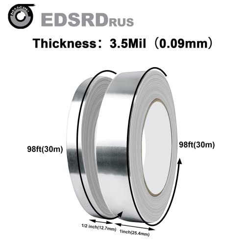EDSRDRUS 12in x 98ft Duct Tape with Aluminum Foil