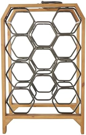 Deco 79 Industrial Wood Wine Rack with 11 Slots