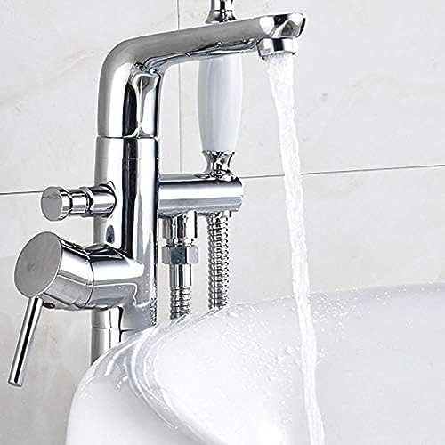TECKI Chrome Polish Bath Shower Faucet One Handle 1