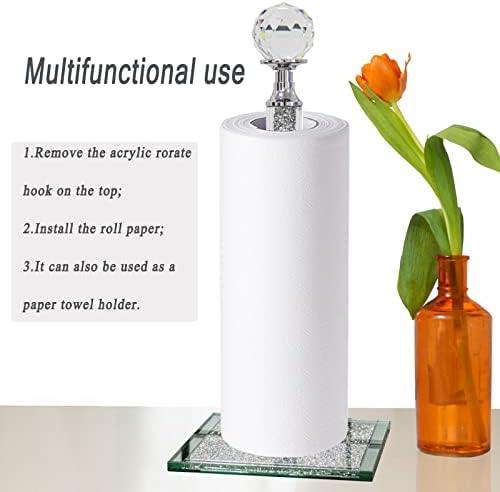 HMRCYTE Crystal Wine Glass Holder 6 Hook Silver Freestanding