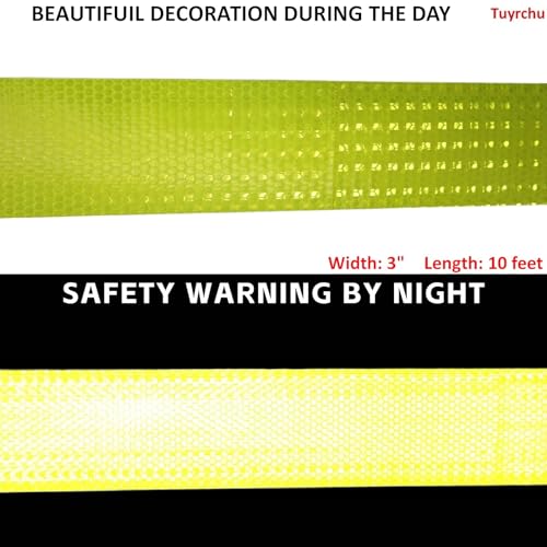Fluorescent Reflective Safety Tape 3x10ft Waterproof