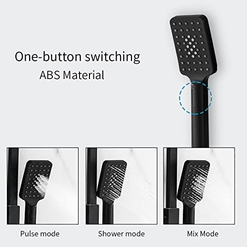 Black Rainfall Shower System Set with Adjustable Handheld and Wall Mounted Faucet