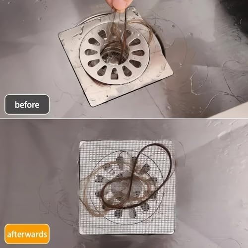 GYLCTOM Shower Drain Hair Catcher - 100PC Disposable Flat Mesh Sticker