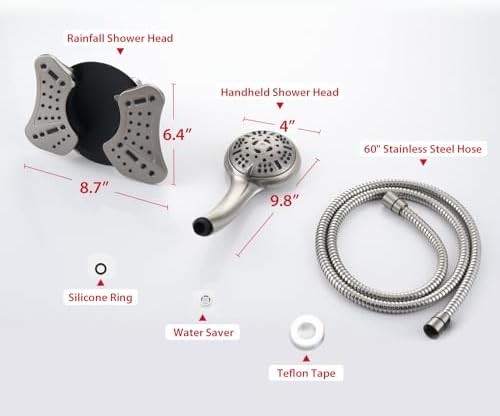 GRICH 25GPM Handheld Shower Head Combo with 9 Spray Modes