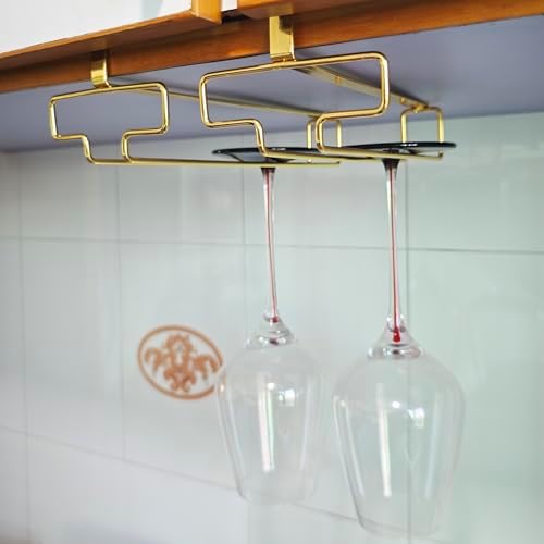 2Pcs Wine Glass Hanger - Quick-Install No-Drill Stemware Organizer