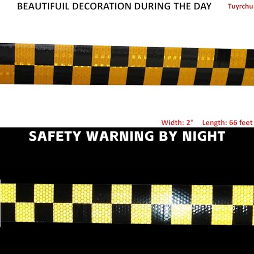Yellow Black Reflective Tape 2in x 66ft Safety Warning