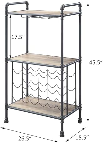 TREATLIFE Home Antique Oak Stemware Wine Rack 1