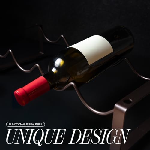 1-Tier Metal Wine Rack for Countertop - 4 Bottle Storage
