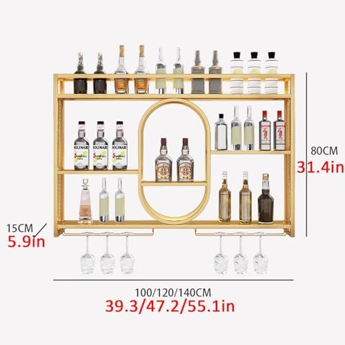 JIAOCKJIAO Wall Mounted Wine Rack with 3 Tiers