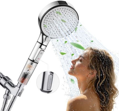 YEEREAD 5 Inch Chrome Shower Head with 5 Spray Modes