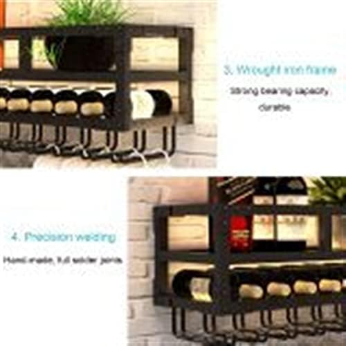 2-Layer Wall-Mounted Wine Rack Wrought Iron