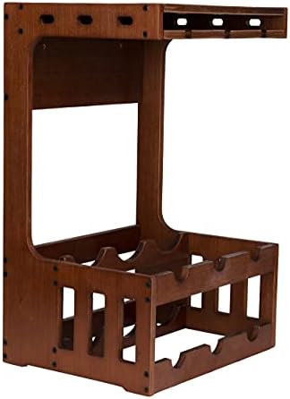 Mind Reader Wall-Mounted Wine Rack 6-Bottle Capacity Wood Brown