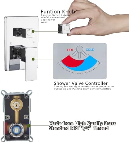 Chrome Shower Faucet Set with Body Jets and Handheld