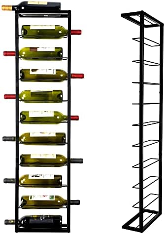 AQAREA Wall Mounted Wine Rack 10 Bottle Holder - Black