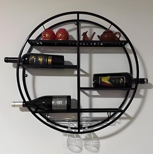YVYKFZD Wall Mounted Wine Rack Black 60x11x60cm