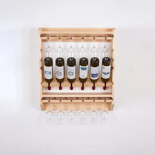 18 Bottle Wall Wine Rack with Glass Holder 1